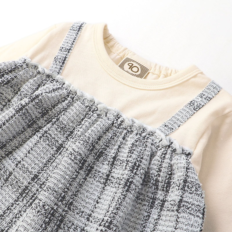 ツイードレイヤード風Tシャツ【Uzulandウズランド】