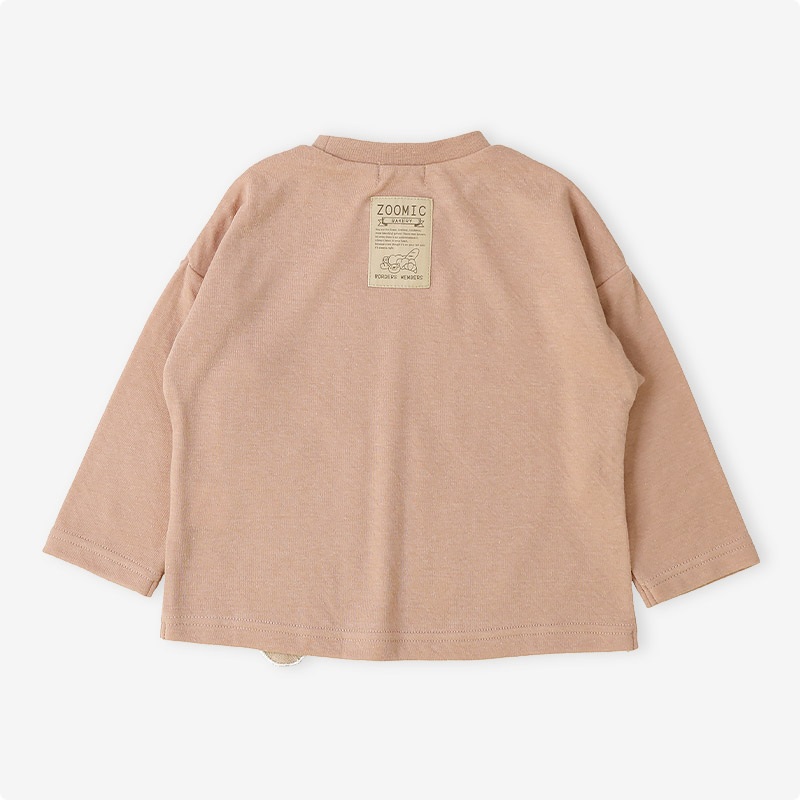 フランスパンアップリケ長袖Tシャツ|80-130cm【 ZOOMIC ズーミック パン屋シリーズ 】