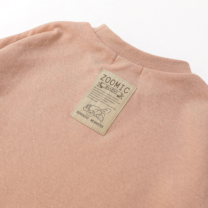 フランスパンアップリケ長袖Tシャツ|80-130cm【 ZOOMIC ズーミック パン屋シリーズ 】