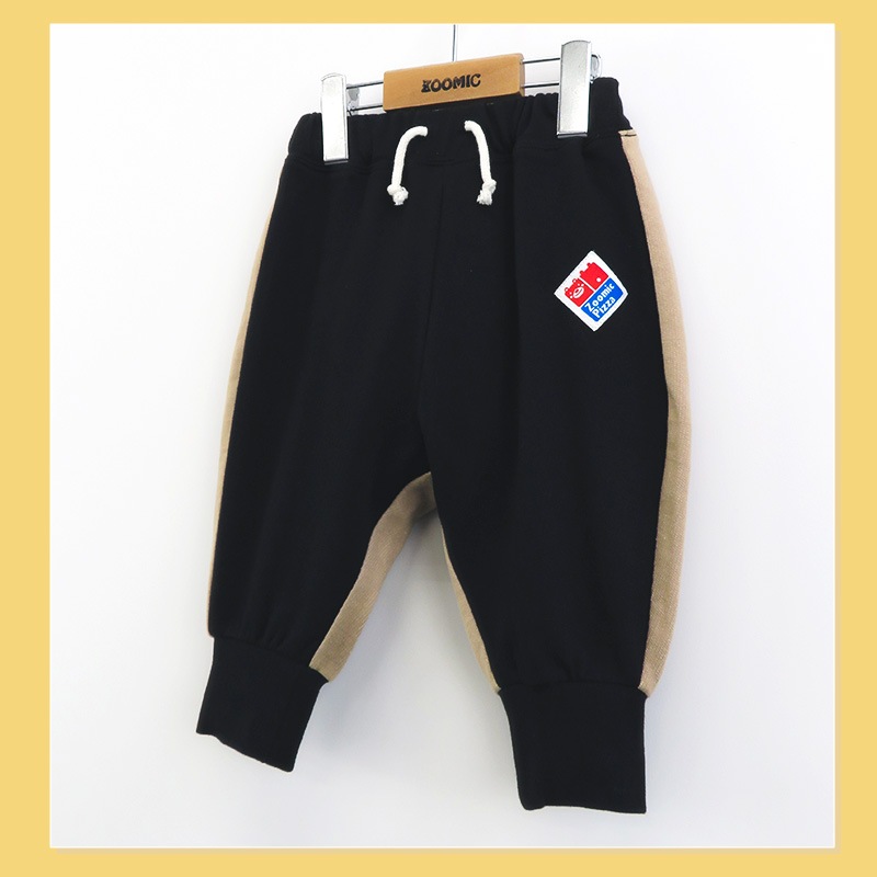 10分丈パンツ キッズ ベビー ジョガーパンツ 裾リブ ライン切替 キャラクター 男の子 女の子 裏毛 スウェット ( 80-130cm )【 ZOOMIC ズーミック 】 子供服 長ズボン ピザ 食べ物 くま おもしろ かわいい 秋物 80cm 90cm 95cm 100cm 110cm 120cm 130cm
