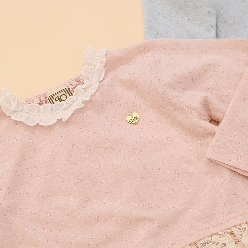 裾レースフリルTシャツ【Uzulandウズランド】