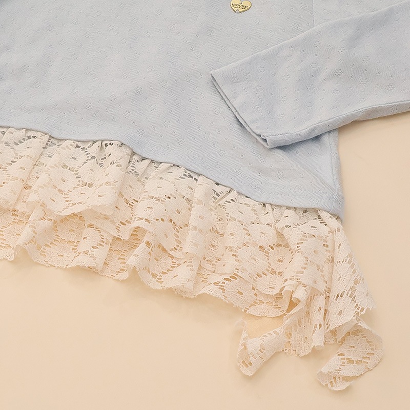 裾レースフリルTシャツ【Uzulandウズランド】