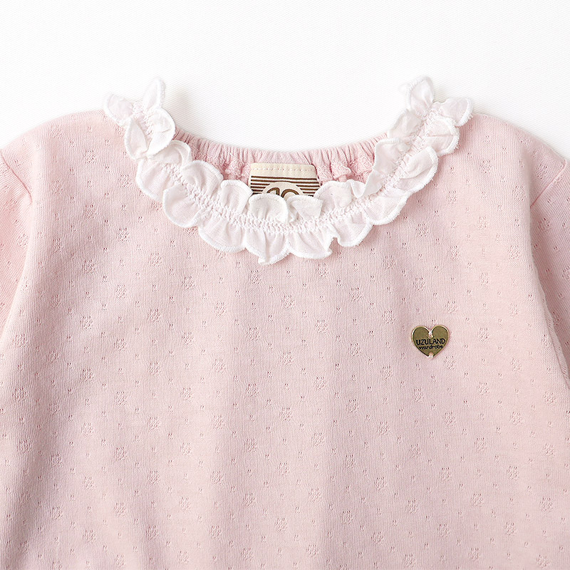 裾レースフリルTシャツ【Uzulandウズランド】