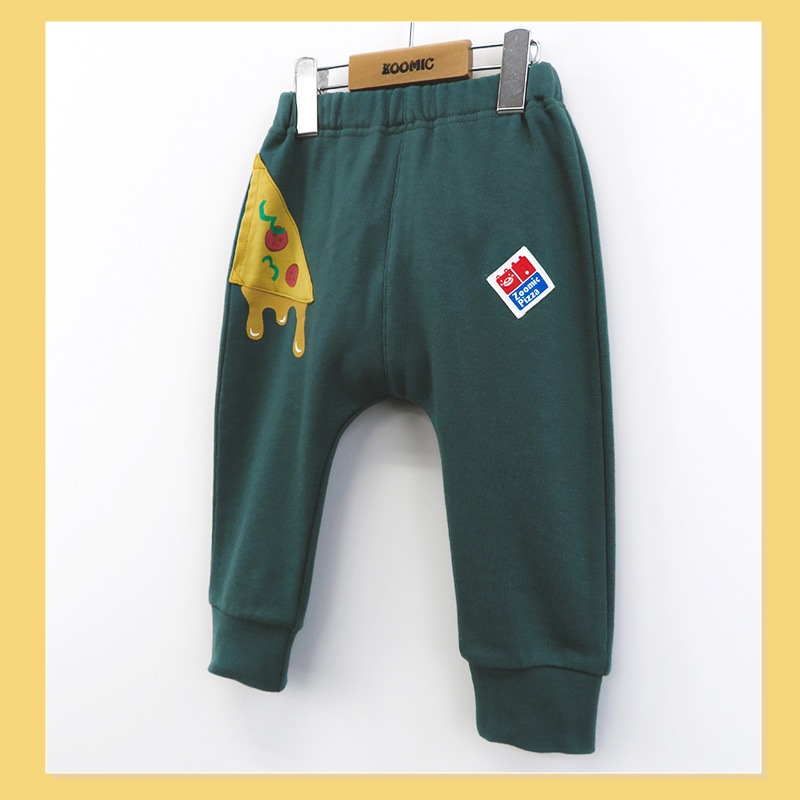 10分丈パンツ キッズ ベビー ジョガーパンツ ロングパンツ 裾リブ ポケット 男の子 女の子 裏毛 ( 80-130cm )【 ZOOMIC ズーミック 】 子供服 ボトムス キャラクター ピザ 食べ物 くま おもしろ かわいい 秋物 80cm 90cm 95cm 100cm 110cm 120cm 130cm