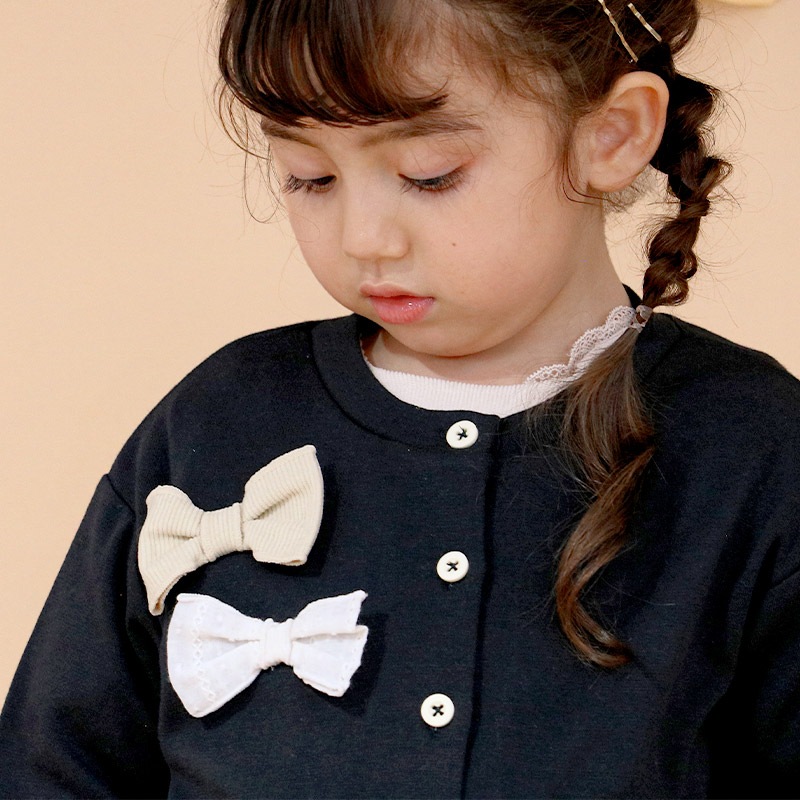 異素材リボンカーディガン【Uzulandウズランド】