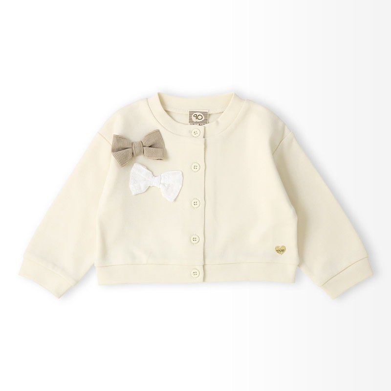 異素材リボンカーディガン【Uzulandウズランド】