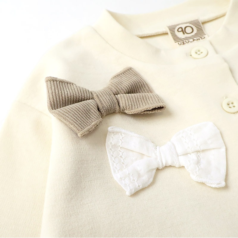 異素材リボンカーディガン【Uzulandウズランド】