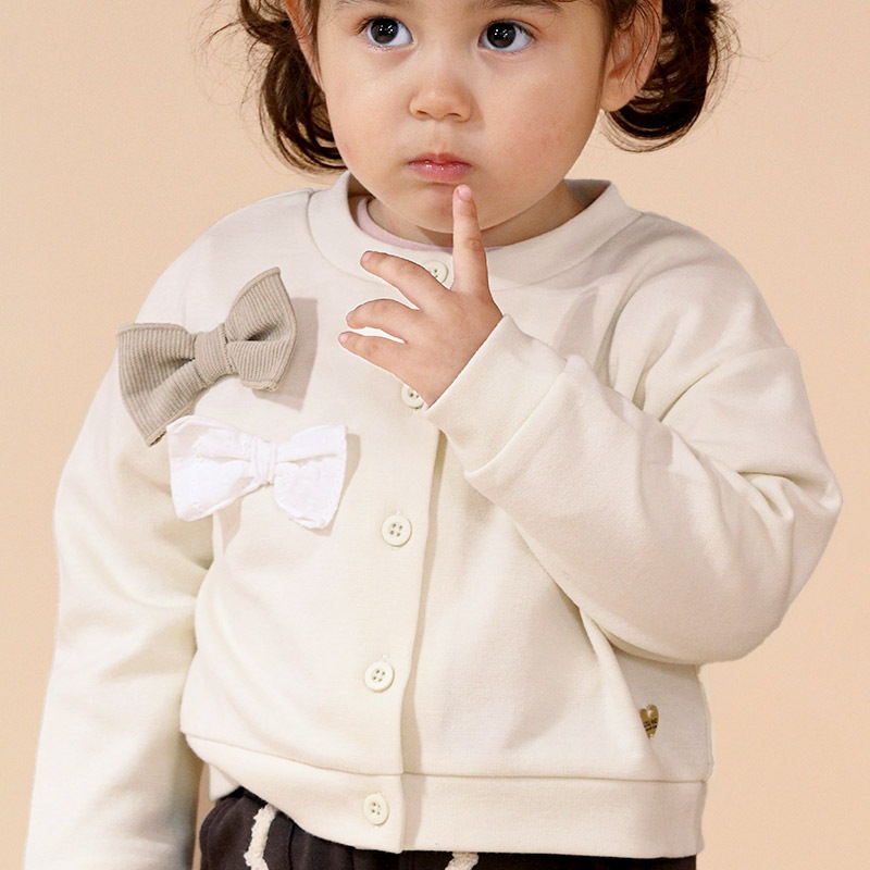 異素材リボンカーディガン【Uzulandウズランド】