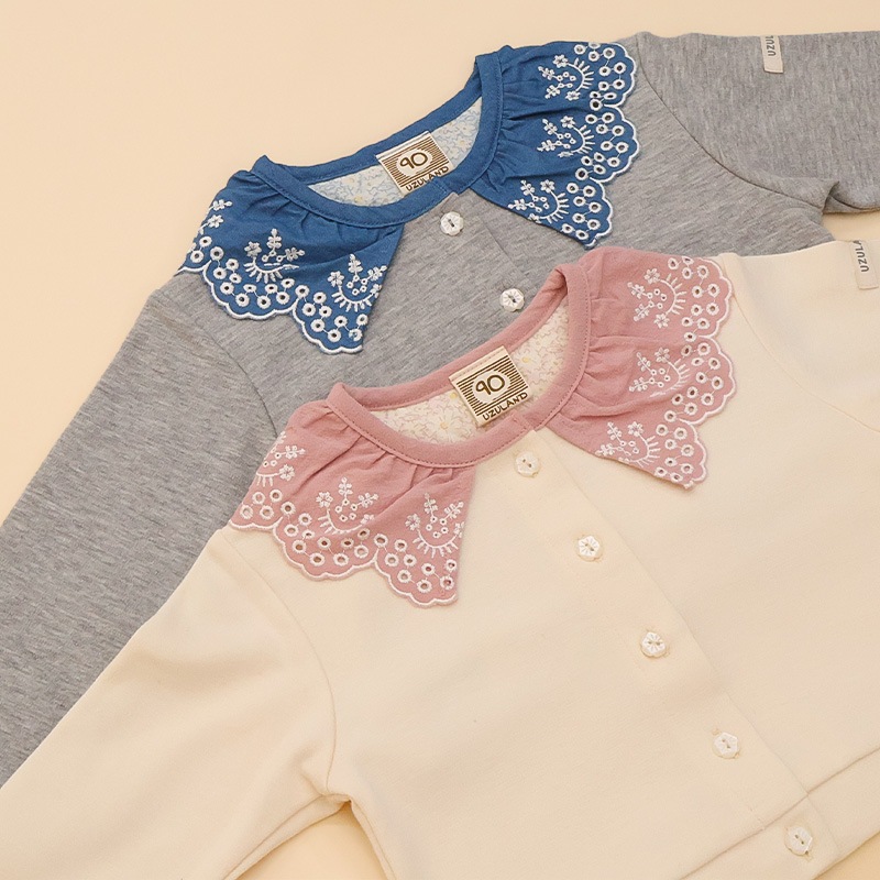 スカラップ衿付きカーディガン【Uzulandウズランド】