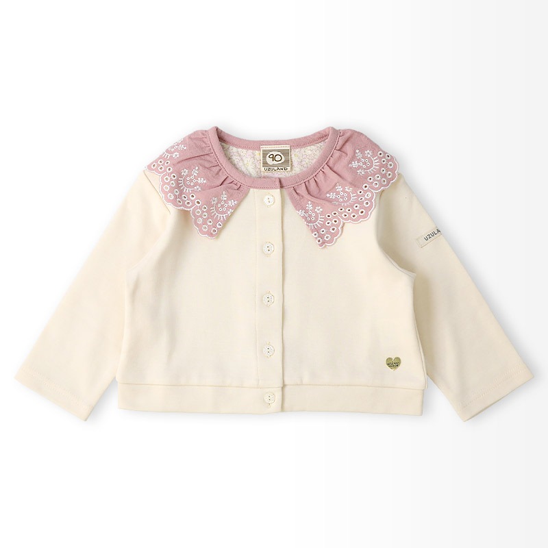 スカラップ衿付きカーディガン【Uzulandウズランド】