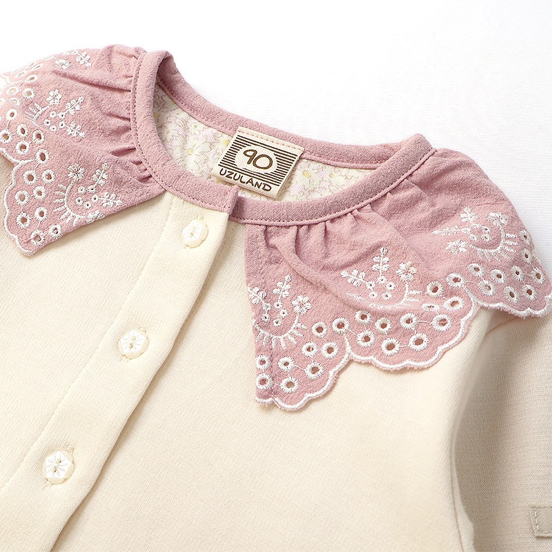 スカラップ衿付きカーディガン【Uzulandウズランド】