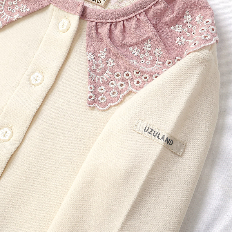 スカラップ衿付きカーディガン【Uzulandウズランド】