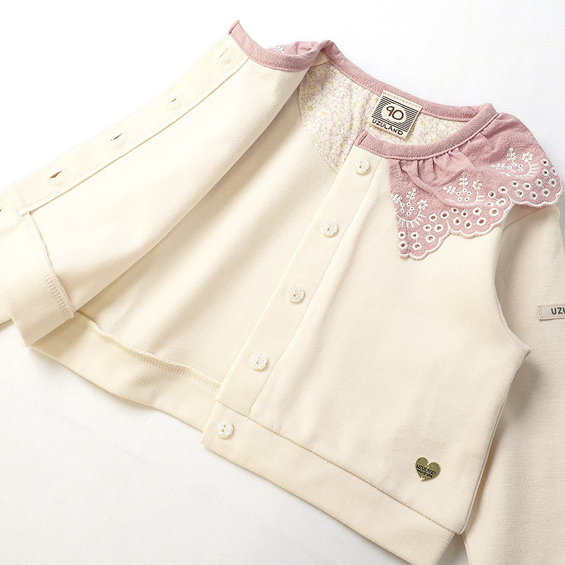 スカラップ衿付きカーディガン【Uzulandウズランド】