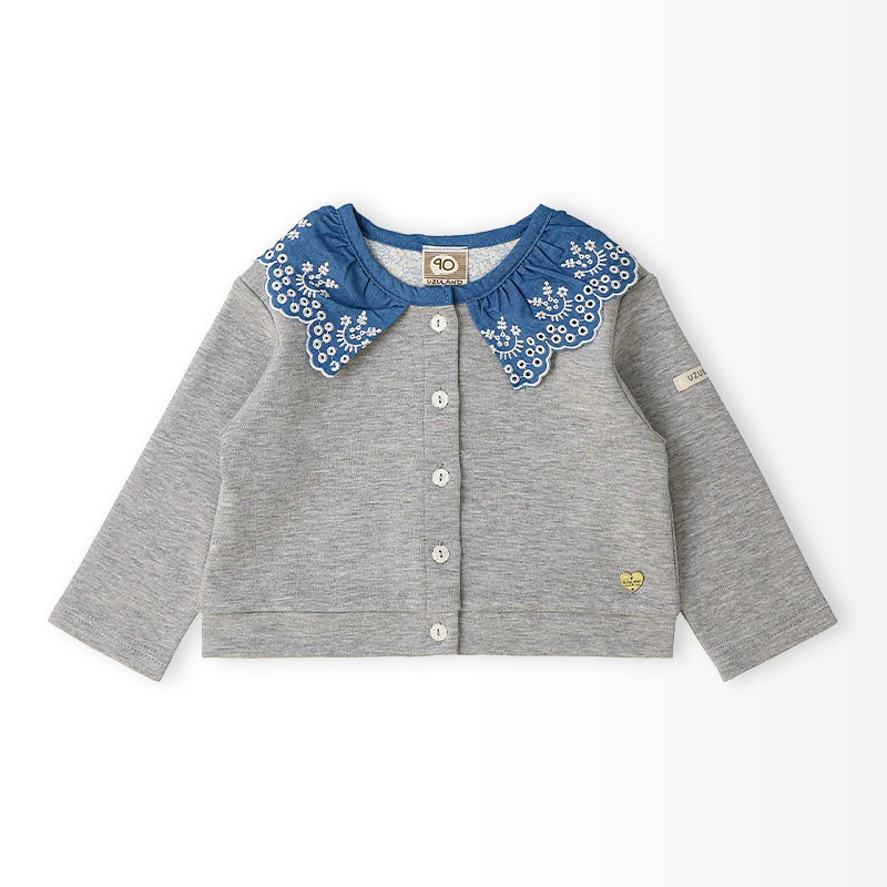 スカラップ衿付きカーディガン【Uzulandウズランド】