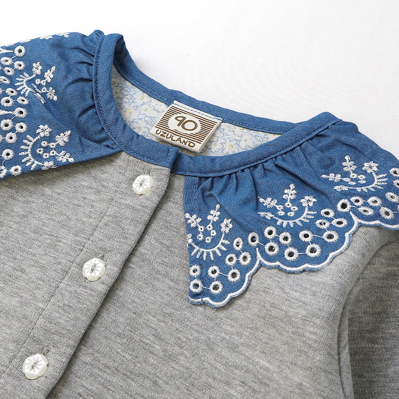 スカラップ衿付きカーディガン【Uzulandウズランド】