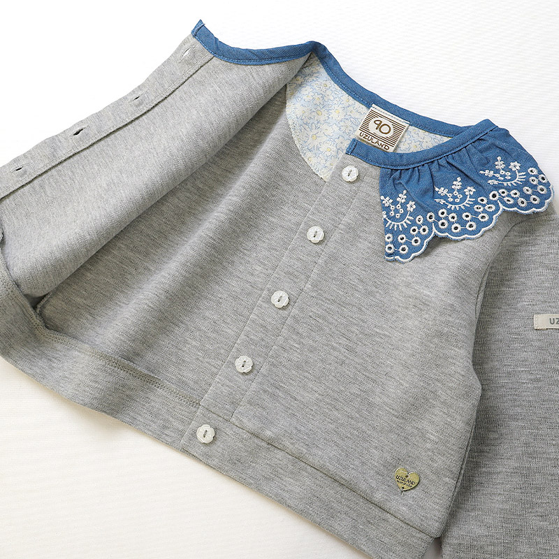 スカラップ衿付きカーディガン【Uzulandウズランド】