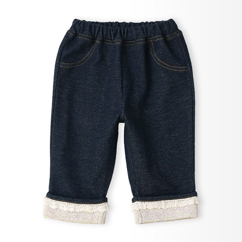 小花柄ロールアップ7分丈パンツ【Uzulandウズランド】