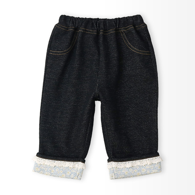 小花柄ロールアップ7分丈パンツ【Uzulandウズランド】