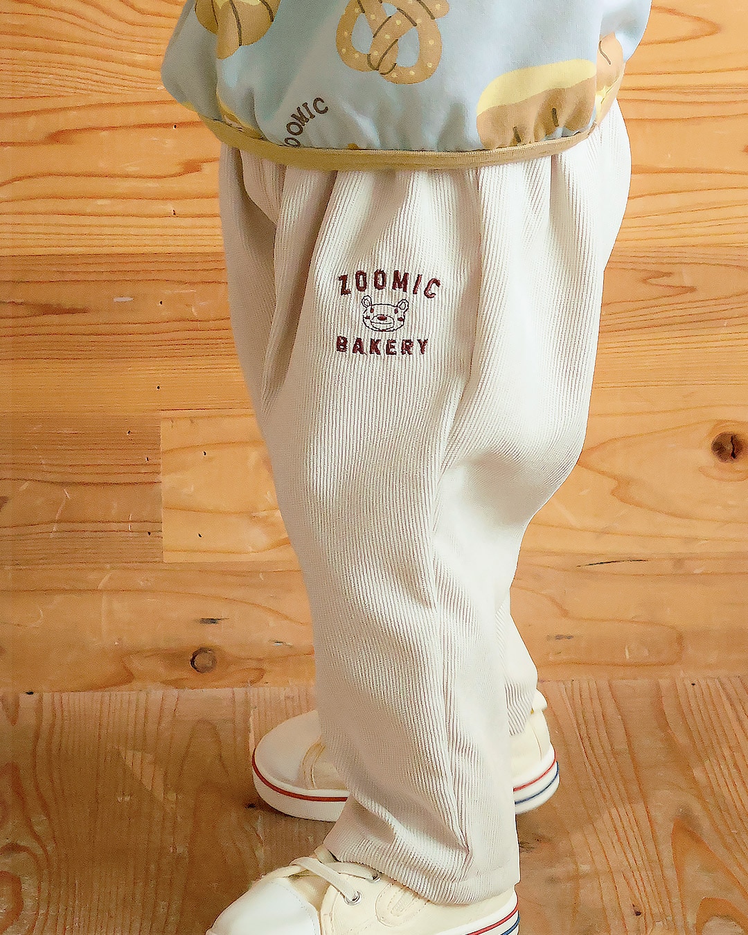 食パンポケット付きコーデュロイボトムス｜80-130cm【 ZOOMIC ズーミック パン屋シリーズ 】