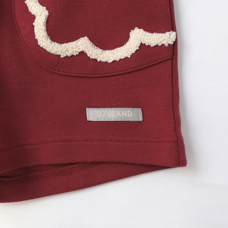 なみなみ刺繍ポケットショートパンツ【Uzulandウズランド】