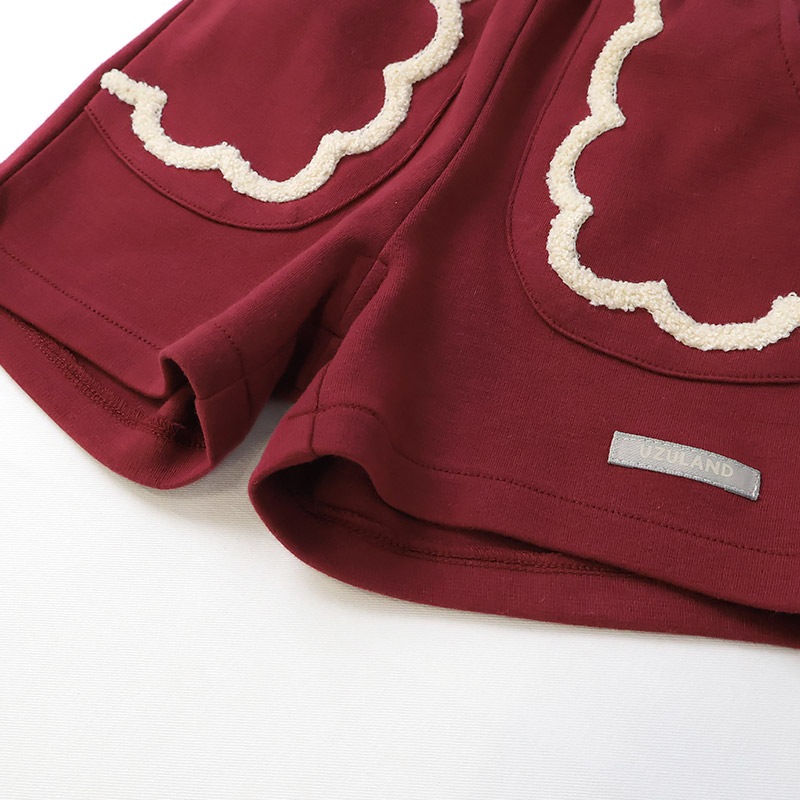 なみなみ刺繍ポケットショートパンツ【Uzulandウズランド】
