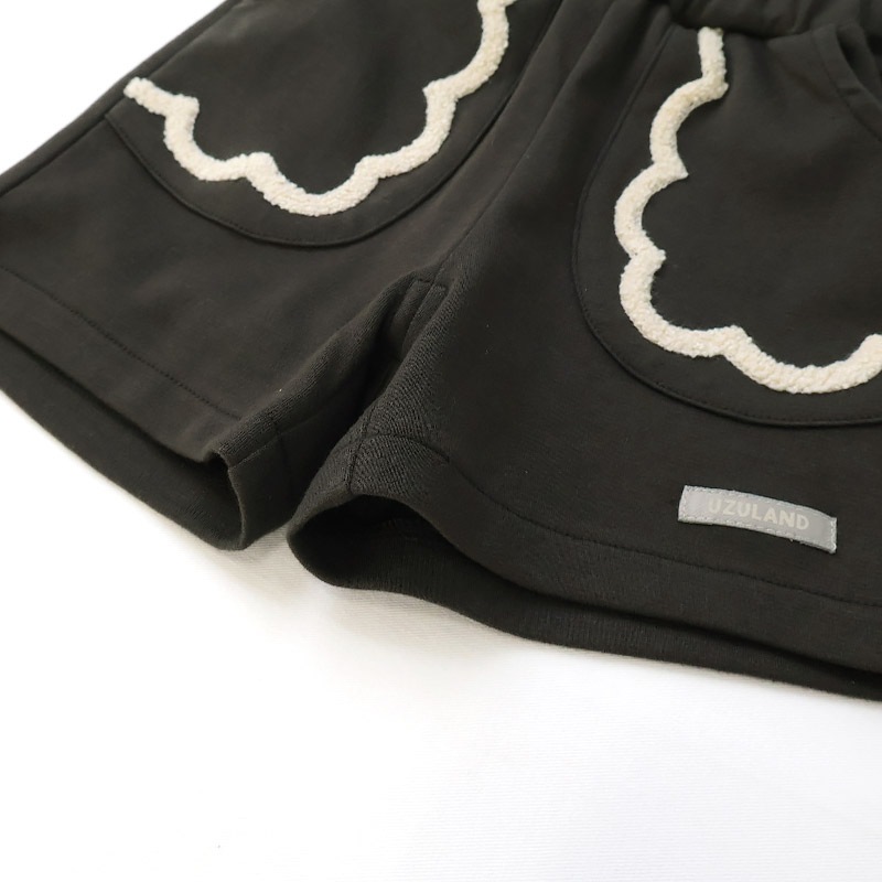 なみなみ刺繍ポケットショートパンツ【Uzulandウズランド】