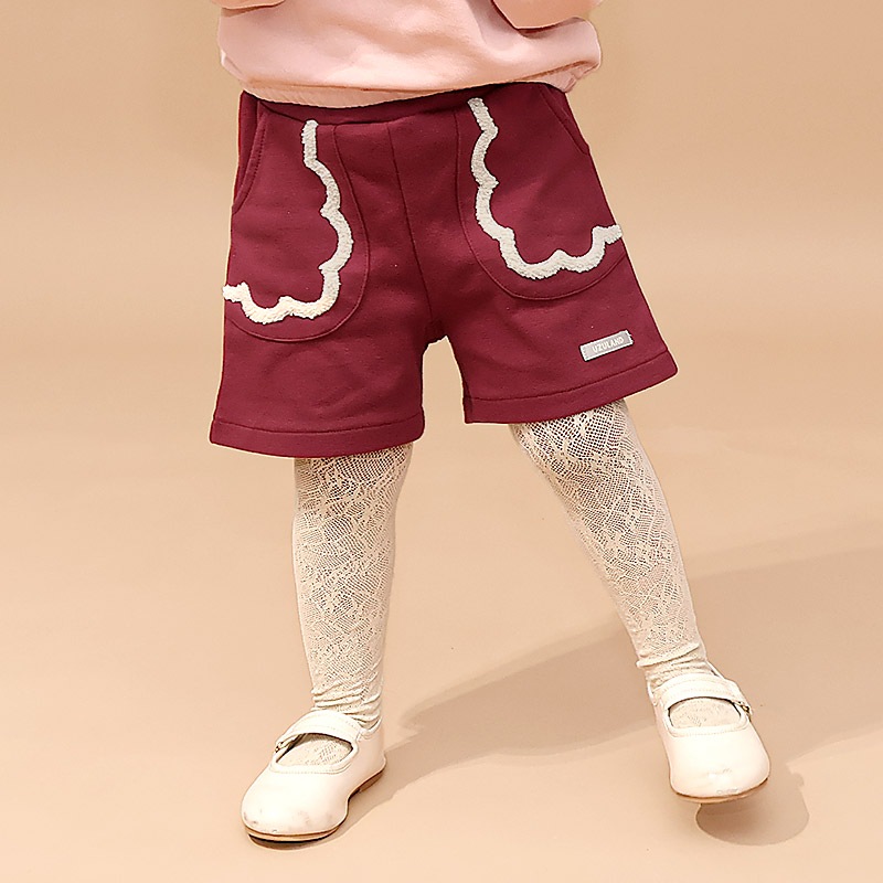 なみなみ刺繍ポケットショートパンツ【Uzulandウズランド】