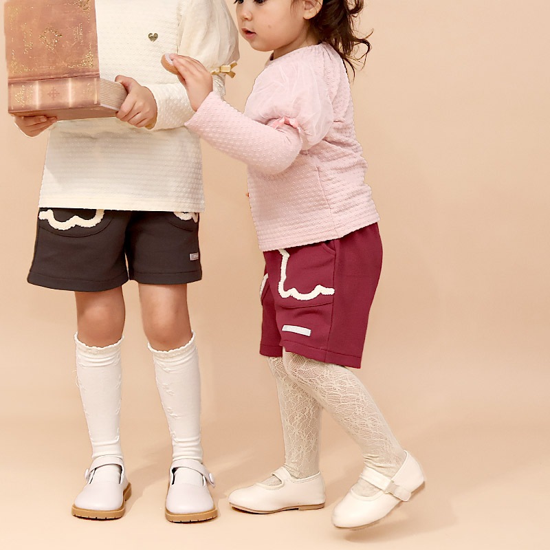 なみなみ刺繍ポケットショートパンツ【Uzulandウズランド】