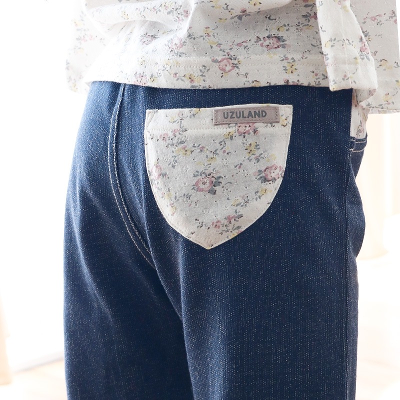 小花柄ロールアップハーフパンツ【 Uzuland ウズランド 】｜80-130cm
