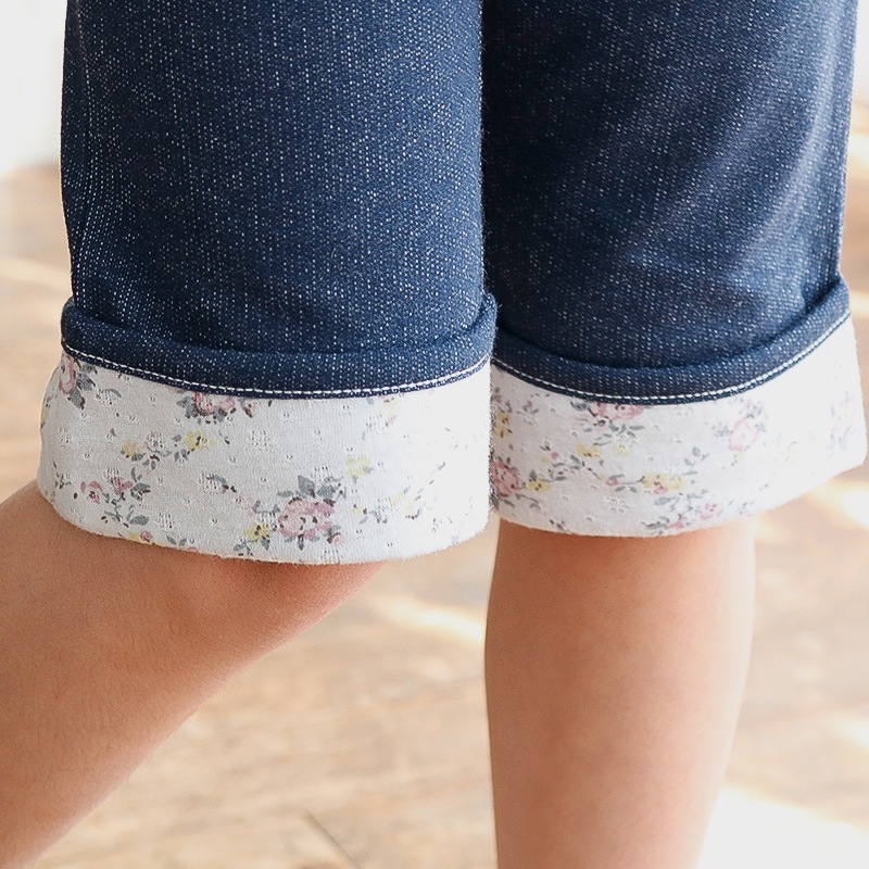 小花柄ロールアップハーフパンツ【 Uzuland ウズランド 】｜80-130cm