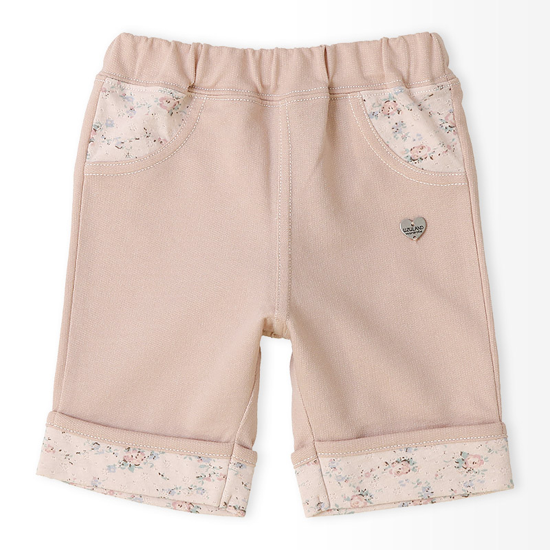 小花柄ロールアップハーフパンツ【 Uzuland ウズランド 】｜80-130cm