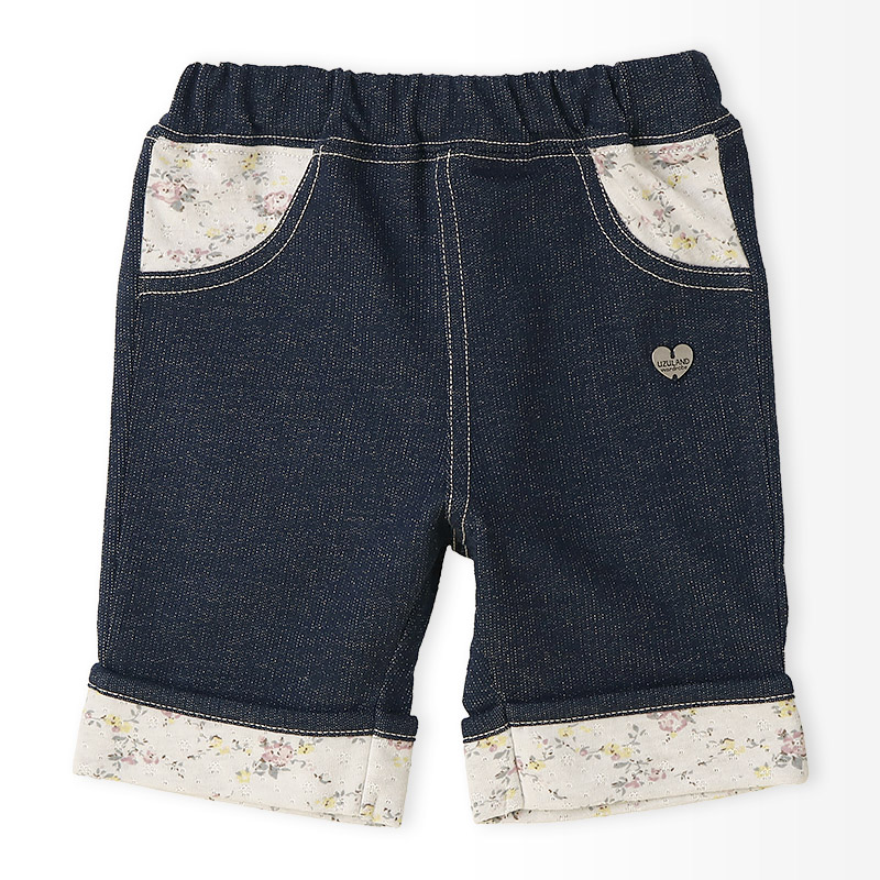小花柄ロールアップハーフパンツ【 Uzuland ウズランド 】｜80-130cm
