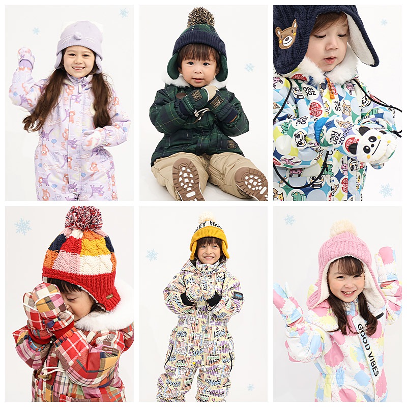 キッズ ベビー スノーグローブ 中綿入り 撥水加工 男の子 女の子 手袋 スキーグローブ スキー手袋 ミトン ZOOMIC UZULAND アニマル 動物 ネコ 猫 チェック ペイント N-3B ミリタリー 花柄 アメコミ風 無地 雪遊び 外遊び 防寒 冬 1歳 2歳 3歳 4歳 通園 通学 幼稚園 保育園