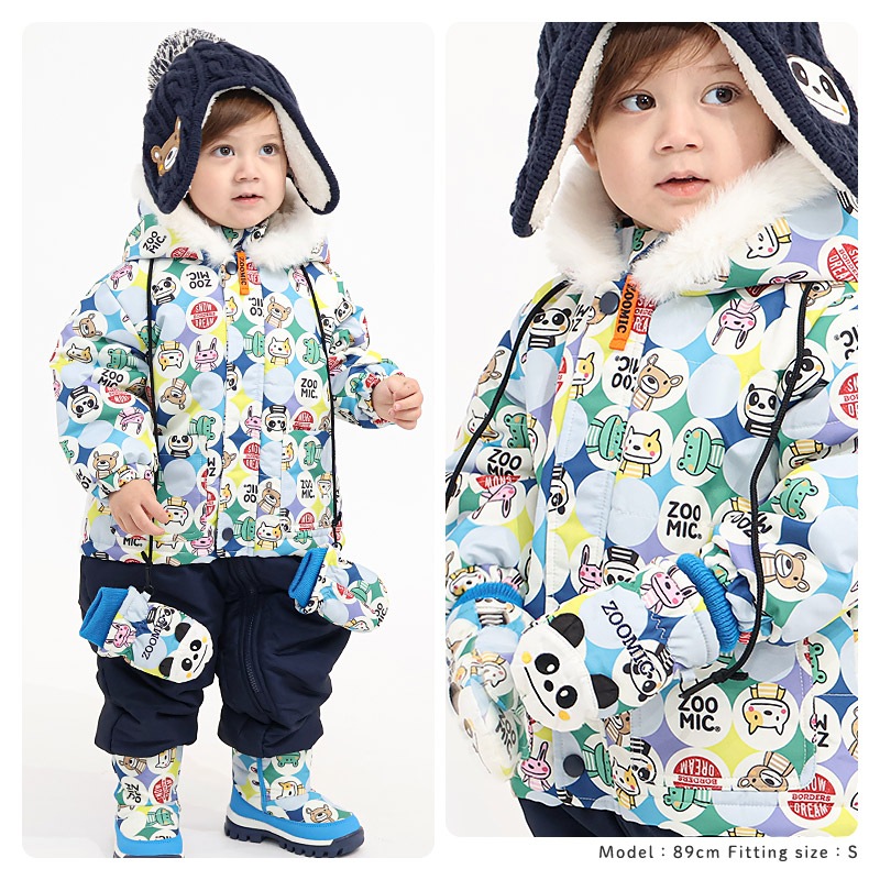 キッズ ベビー スノーグローブ 中綿入り 撥水加工 男の子 女の子 手袋 スキーグローブ スキー手袋 ミトン ZOOMIC UZULAND アニマル 動物 ネコ 猫 チェック ペイント N-3B ミリタリー 花柄 アメコミ風 無地 雪遊び 外遊び 防寒 冬 1歳 2歳 3歳 4歳 通園 通学 幼稚園 保育園
