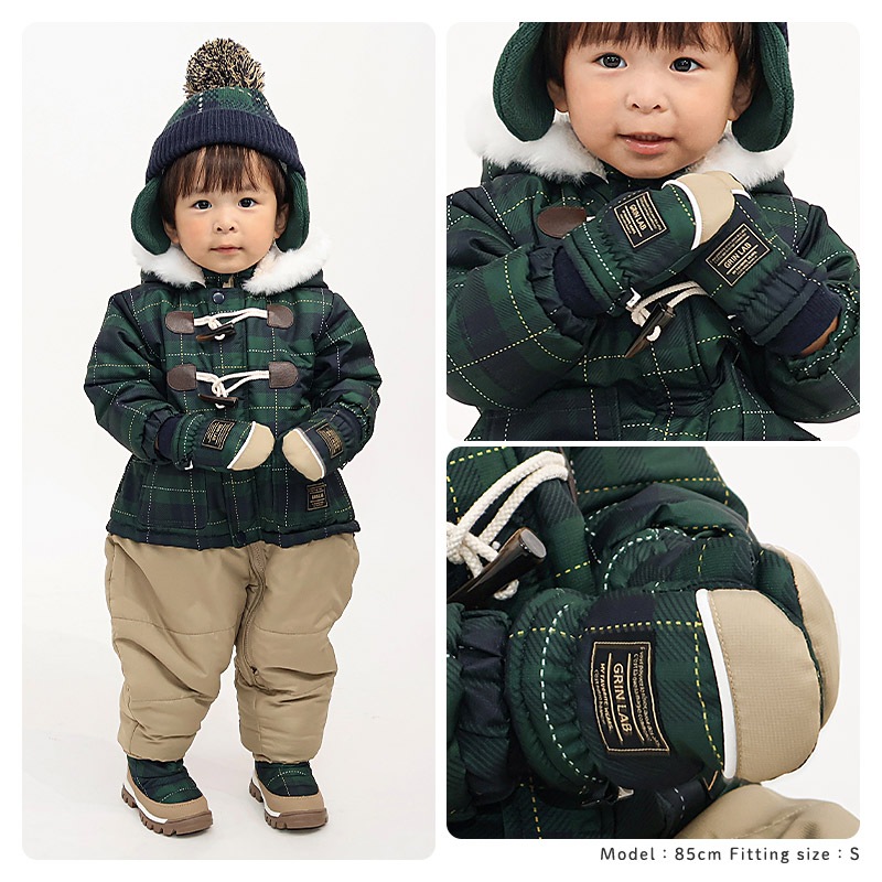 キッズ ベビー スノーグローブ 中綿入り 撥水加工 男の子 女の子 手袋 スキーグローブ スキー手袋 ミトン ZOOMIC UZULAND アニマル 動物 ネコ 猫 チェック ペイント N-3B ミリタリー 花柄 アメコミ風 無地 雪遊び 外遊び 防寒 冬 1歳 2歳 3歳 4歳 通園 通学 幼稚園 保育園