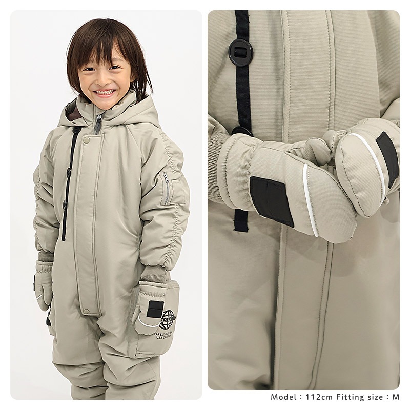 キッズ ベビー スノーグローブ 中綿入り 撥水加工 男の子 女の子 手袋 スキーグローブ スキー手袋 ミトン ZOOMIC UZULAND アニマル 動物 ネコ 猫 チェック ペイント N-3B ミリタリー 花柄 アメコミ風 無地 雪遊び 外遊び 防寒 冬 1歳 2歳 3歳 4歳 通園 通学 幼稚園 保育園