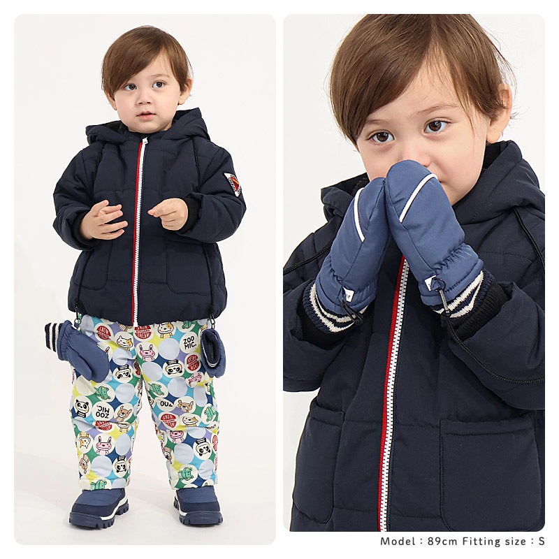 キッズ ベビー スノーグローブ 中綿入り 撥水加工 男の子 女の子 手袋 スキーグローブ スキー手袋 ミトン ZOOMIC UZULAND アニマル 動物 ネコ 猫 チェック ペイント N-3B ミリタリー 花柄 アメコミ風 無地 雪遊び 外遊び 防寒 冬 1歳 2歳 3歳 4歳 通園 通学 幼稚園 保育園