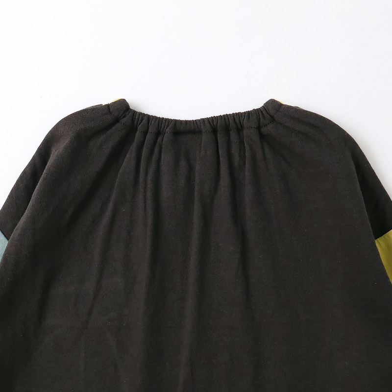 キッズ ロンT Tシャツ 長袖 プリント 袖プリント ベビー トップス 男の子 女の子【フルーツ天国】 カットソー ティーシャツ 天竺 バナナ くだもの 果物 フルーツ 切替 かわいい 可愛い 80 90 95 100 110 120 130