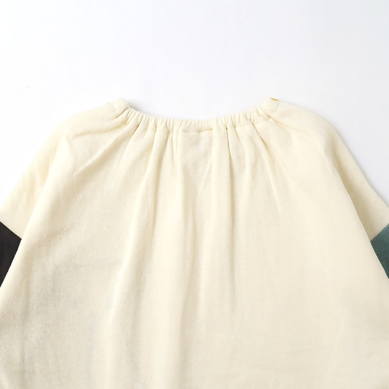 キッズ ロンT Tシャツ 長袖 プリント 袖プリント ベビー トップス 男の子 女の子【フルーツ天国】 カットソー ティーシャツ 天竺 バナナ くだもの 果物 フルーツ 切替 かわいい 可愛い 80 90 95 100 110 120 130