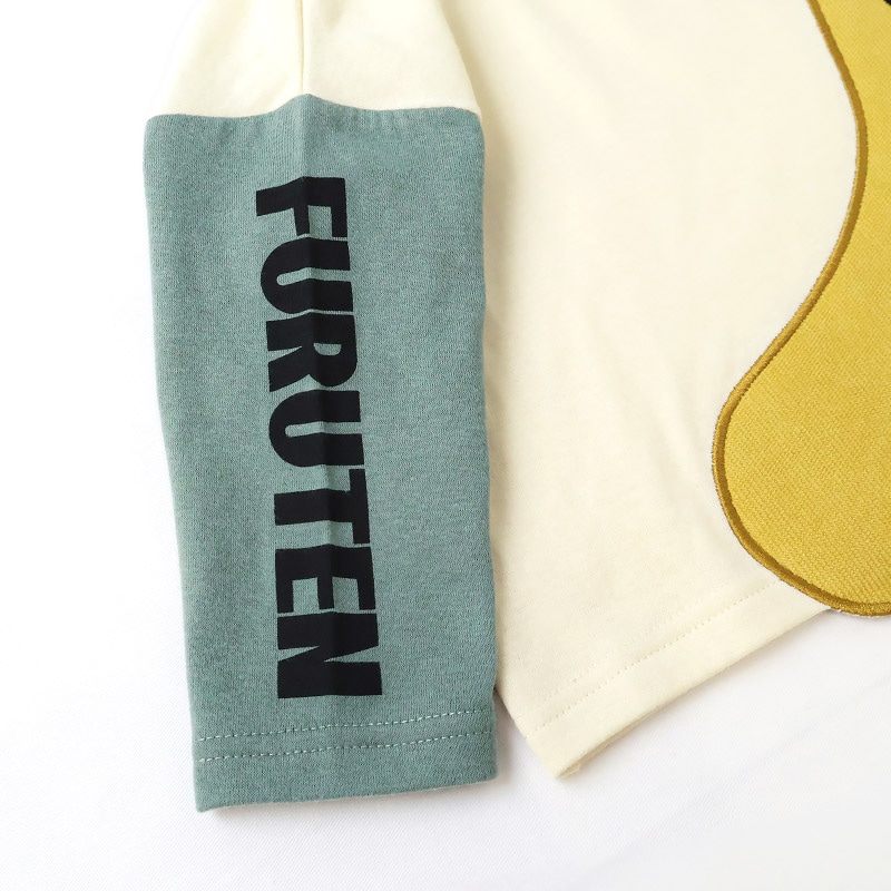 キッズ ロンT Tシャツ 長袖 プリント 袖プリント ベビー トップス 男の子 女の子【フルーツ天国】 カットソー ティーシャツ 天竺 バナナ くだもの 果物 フルーツ 切替 かわいい 可愛い 80 90 95 100 110 120 130