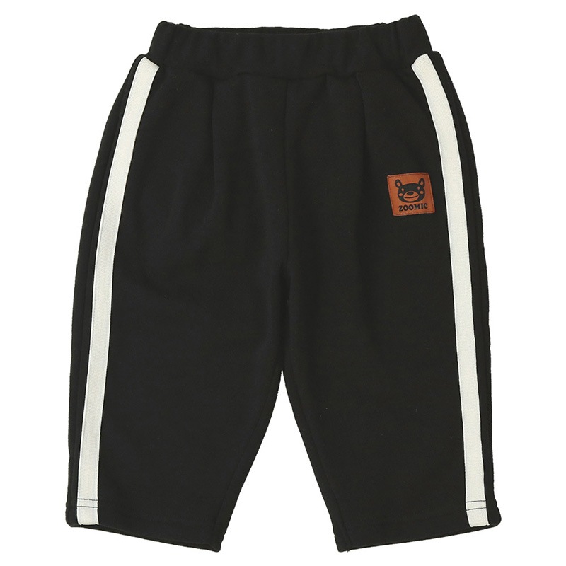 キッズ ロングパンツ 10分丈 裏起毛 起毛あり 長ズボン 男の子 女の子 切替 動物 アニマル くま パンダ バックポケット ( 80-130cm )【 ZOOMIC ズーミック 】 ベビー ズボン 伸縮 ライン ストレッチ スウェット ロゴ キャラクター 80cm 90cm 95cm 100cm 110cm 120cm 130cm