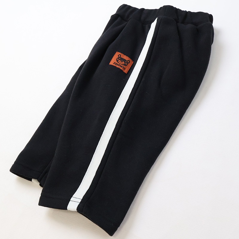 キッズ ロングパンツ 10分丈 裏起毛 起毛あり 長ズボン 男の子 女の子 切替 動物 アニマル くま パンダ バックポケット ( 80-130cm )【 ZOOMIC ズーミック 】 ベビー ズボン 伸縮 ライン ストレッチ スウェット ロゴ キャラクター 80cm 90cm 95cm 100cm 110cm 120cm 130cm