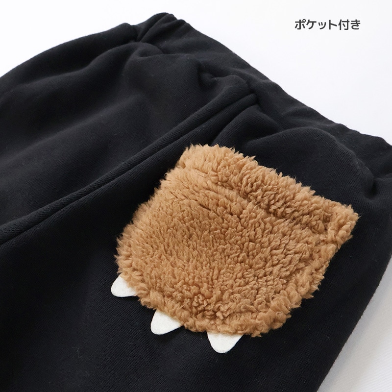 キッズ ロングパンツ 10分丈 裏起毛 起毛あり 長ズボン 男の子 女の子 切替 動物 アニマル くま パンダ バックポケット ( 80-130cm )【 ZOOMIC ズーミック 】 ベビー ズボン 伸縮 ライン ストレッチ スウェット ロゴ キャラクター 80cm 90cm 95cm 100cm 110cm 120cm 130cm