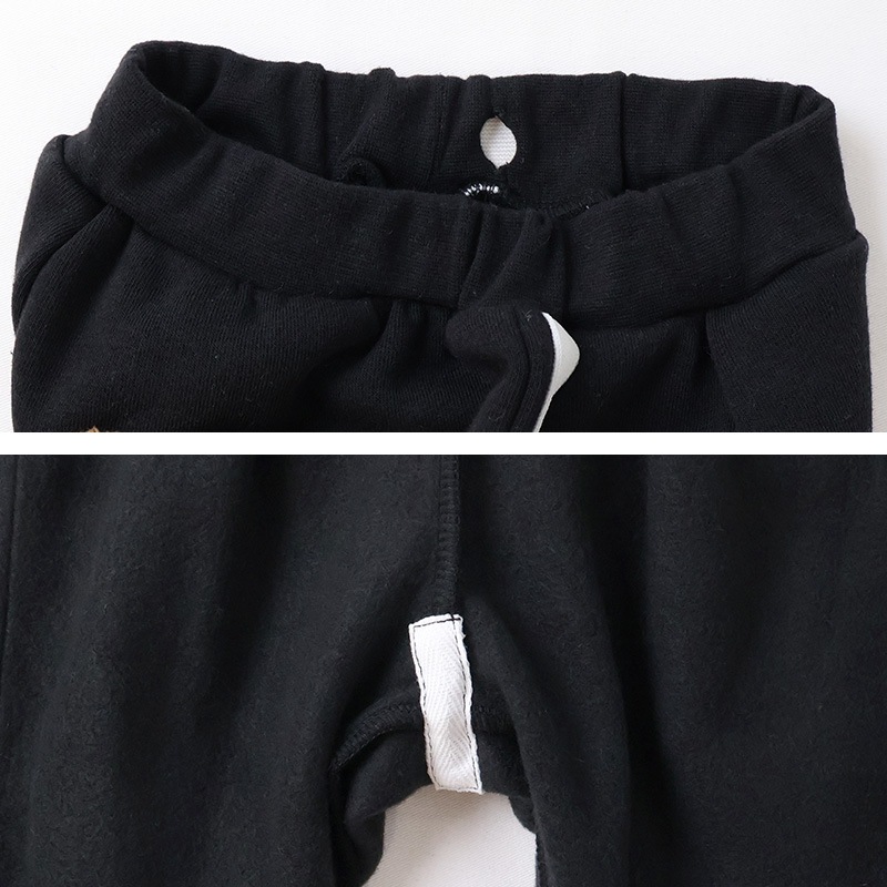 キッズ ロングパンツ 10分丈 裏起毛 起毛あり 長ズボン 男の子 女の子 切替 動物 アニマル くま パンダ バックポケット ( 80-130cm )【 ZOOMIC ズーミック 】 ベビー ズボン 伸縮 ライン ストレッチ スウェット ロゴ キャラクター 80cm 90cm 95cm 100cm 110cm 120cm 130cm