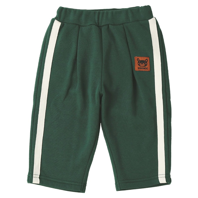 キッズ ロングパンツ 10分丈 裏起毛 起毛あり 長ズボン 男の子 女の子 切替 動物 アニマル くま パンダ バックポケット ( 80-130cm )【 ZOOMIC ズーミック 】 ベビー ズボン 伸縮 ライン ストレッチ スウェット ロゴ キャラクター 80cm 90cm 95cm 100cm 110cm 120cm 130cm