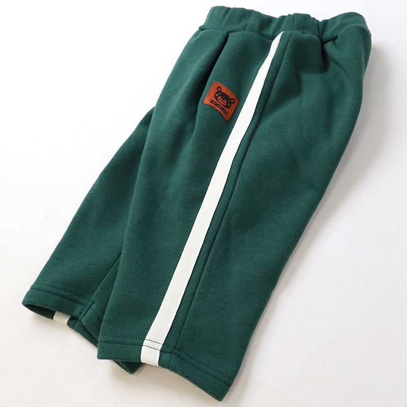 キッズ ロングパンツ 10分丈 裏起毛 起毛あり 長ズボン 男の子 女の子 切替 動物 アニマル くま パンダ バックポケット ( 80-130cm )【 ZOOMIC ズーミック 】 ベビー ズボン 伸縮 ライン ストレッチ スウェット ロゴ キャラクター 80cm 90cm 95cm 100cm 110cm 120cm 130cm