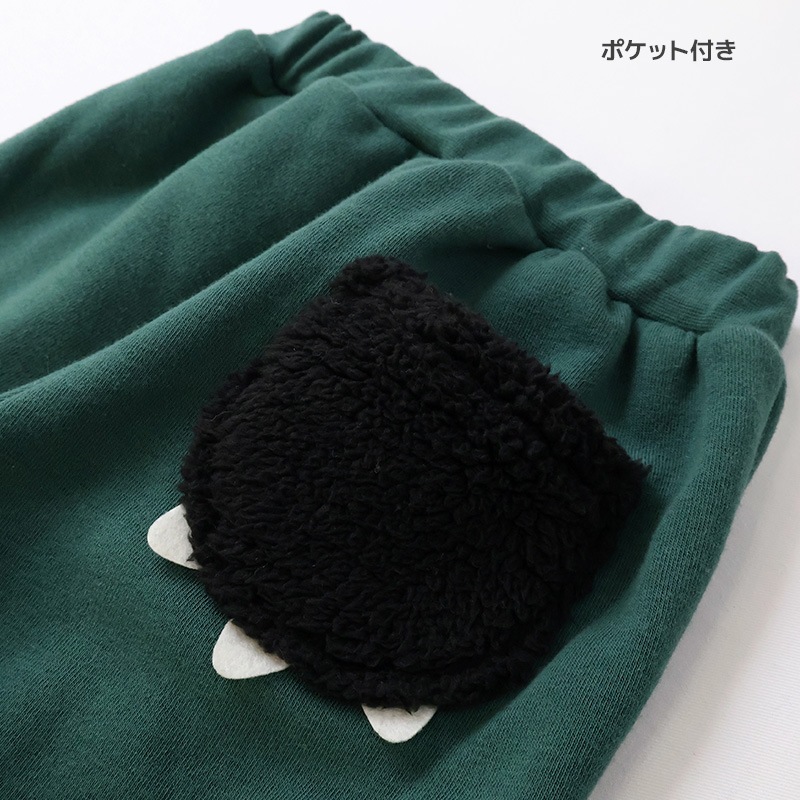 キッズ ロングパンツ 10分丈 裏起毛 起毛あり 長ズボン 男の子 女の子 切替 動物 アニマル くま パンダ バックポケット ( 80-130cm )【 ZOOMIC ズーミック 】 ベビー ズボン 伸縮 ライン ストレッチ スウェット ロゴ キャラクター 80cm 90cm 95cm 100cm 110cm 120cm 130cm