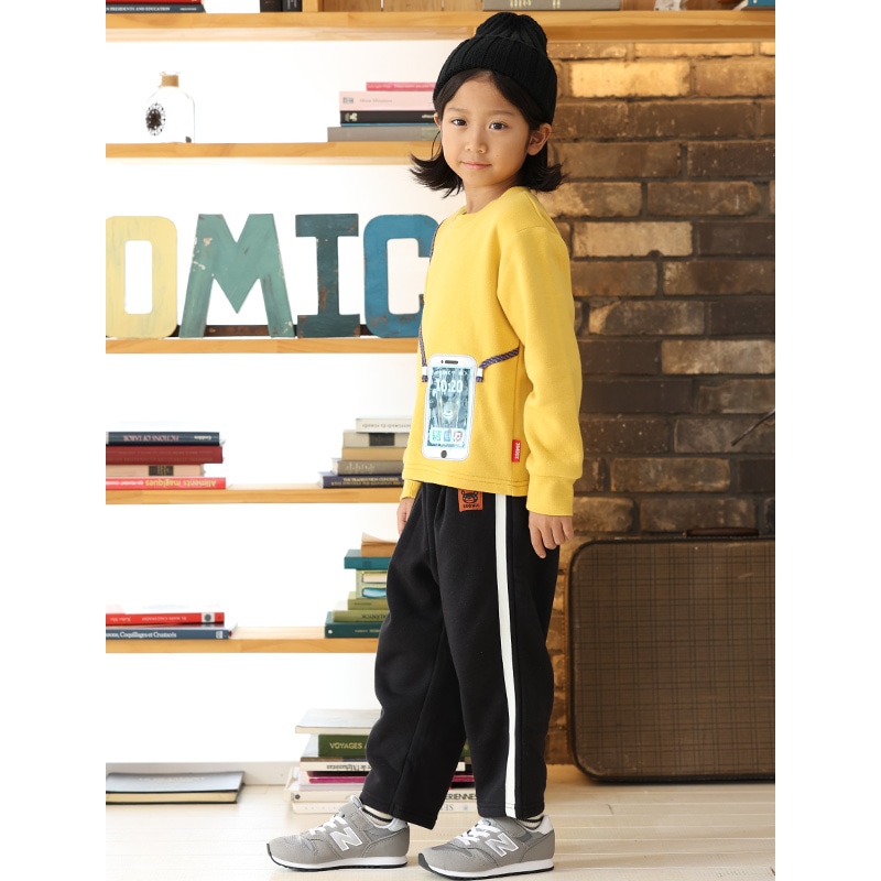 キッズ ロングパンツ 10分丈 裏起毛 起毛あり 長ズボン 男の子 女の子 切替 動物 アニマル くま パンダ バックポケット ( 80-130cm )【 ZOOMIC ズーミック 】 ベビー ズボン 伸縮 ライン ストレッチ スウェット ロゴ キャラクター 80cm 90cm 95cm 100cm 110cm 120cm 130cm