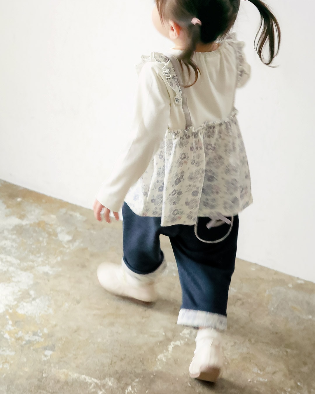花柄折り返し7分丈パンツ|80-130cm【 Uzuland ウズランド 】
