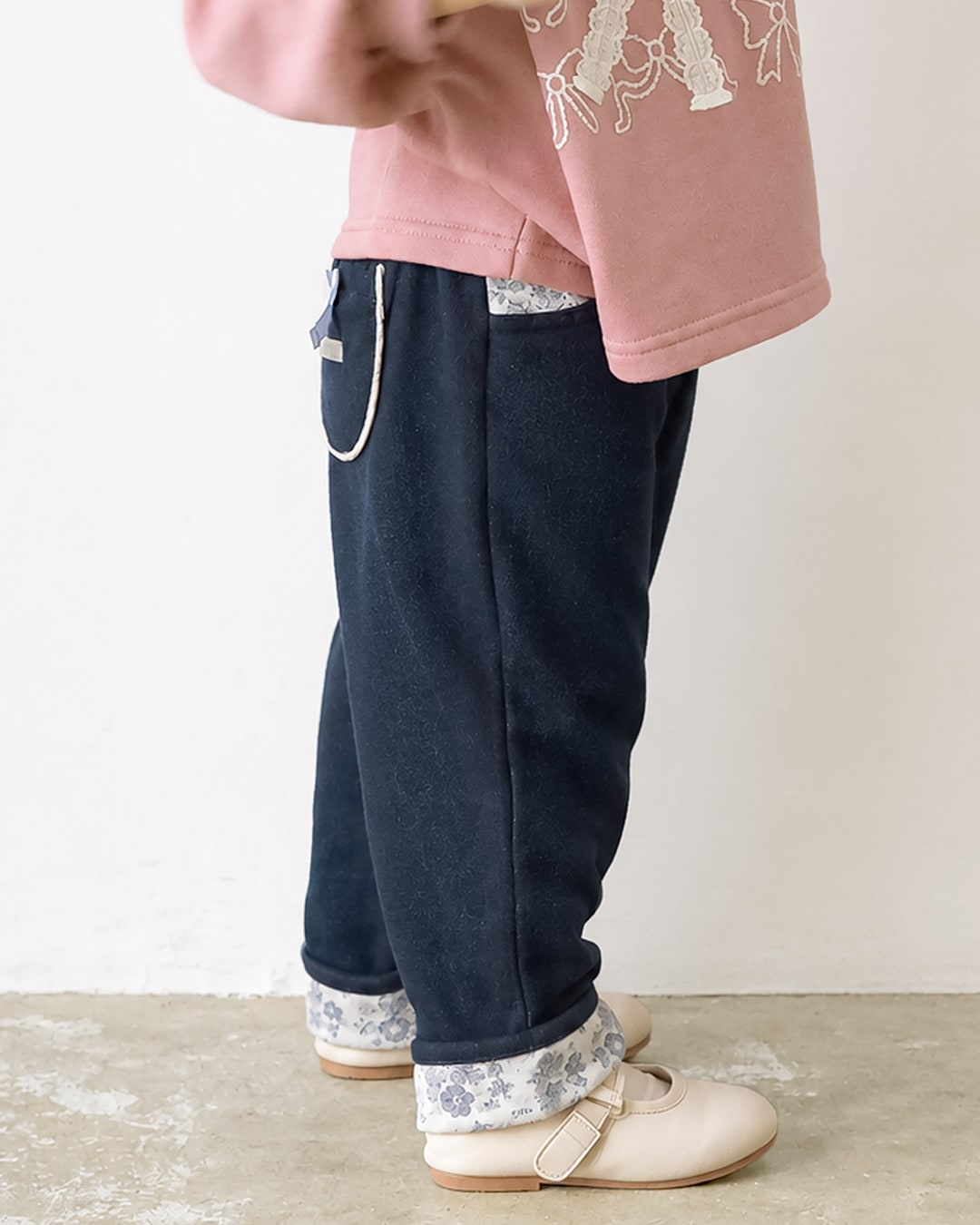 花柄折り返し7分丈パンツ|80-130cm【 Uzuland ウズランド 】